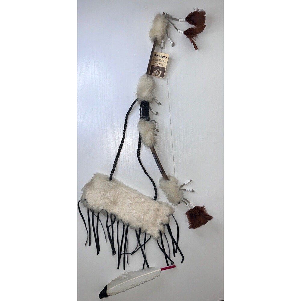 Indian Style Bow and Quiver Decoration Feather and Fur